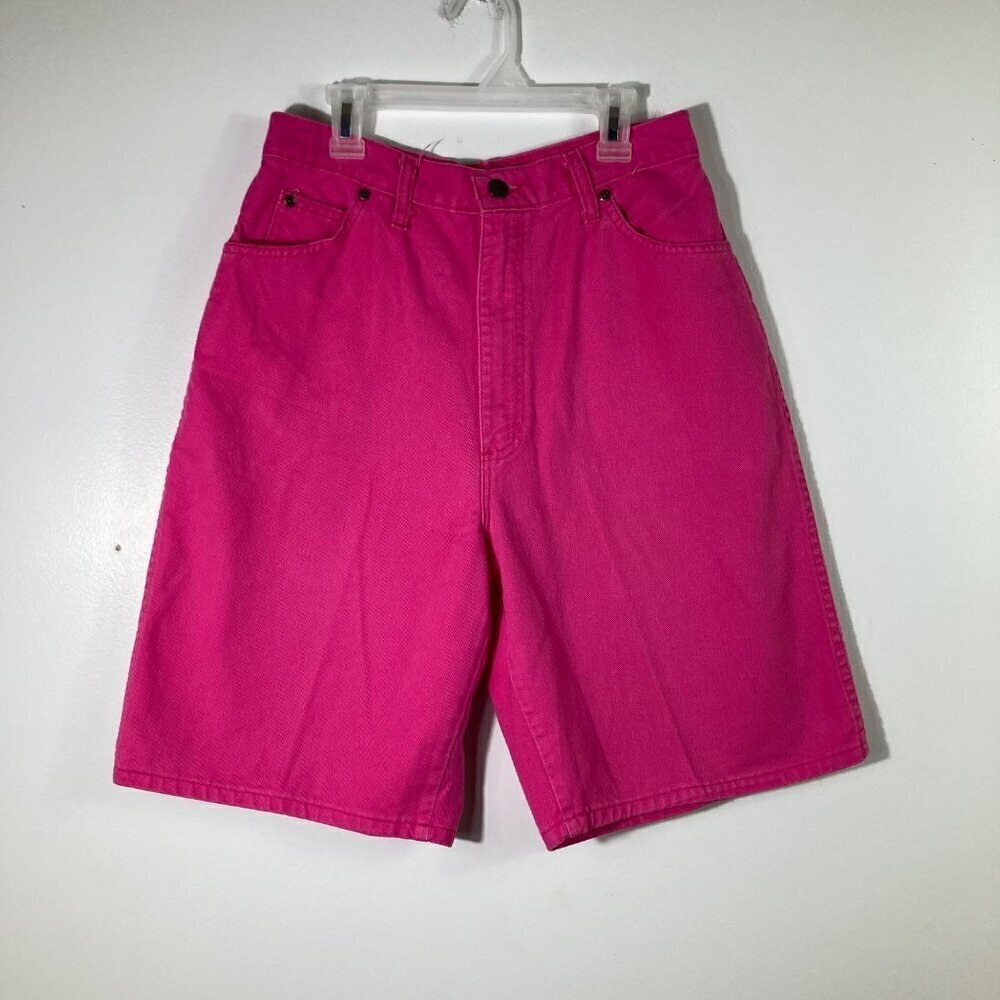 Womens Vintage Congo High Rise Flare Mom Shorts Made in‎ USA Hot Pink 27